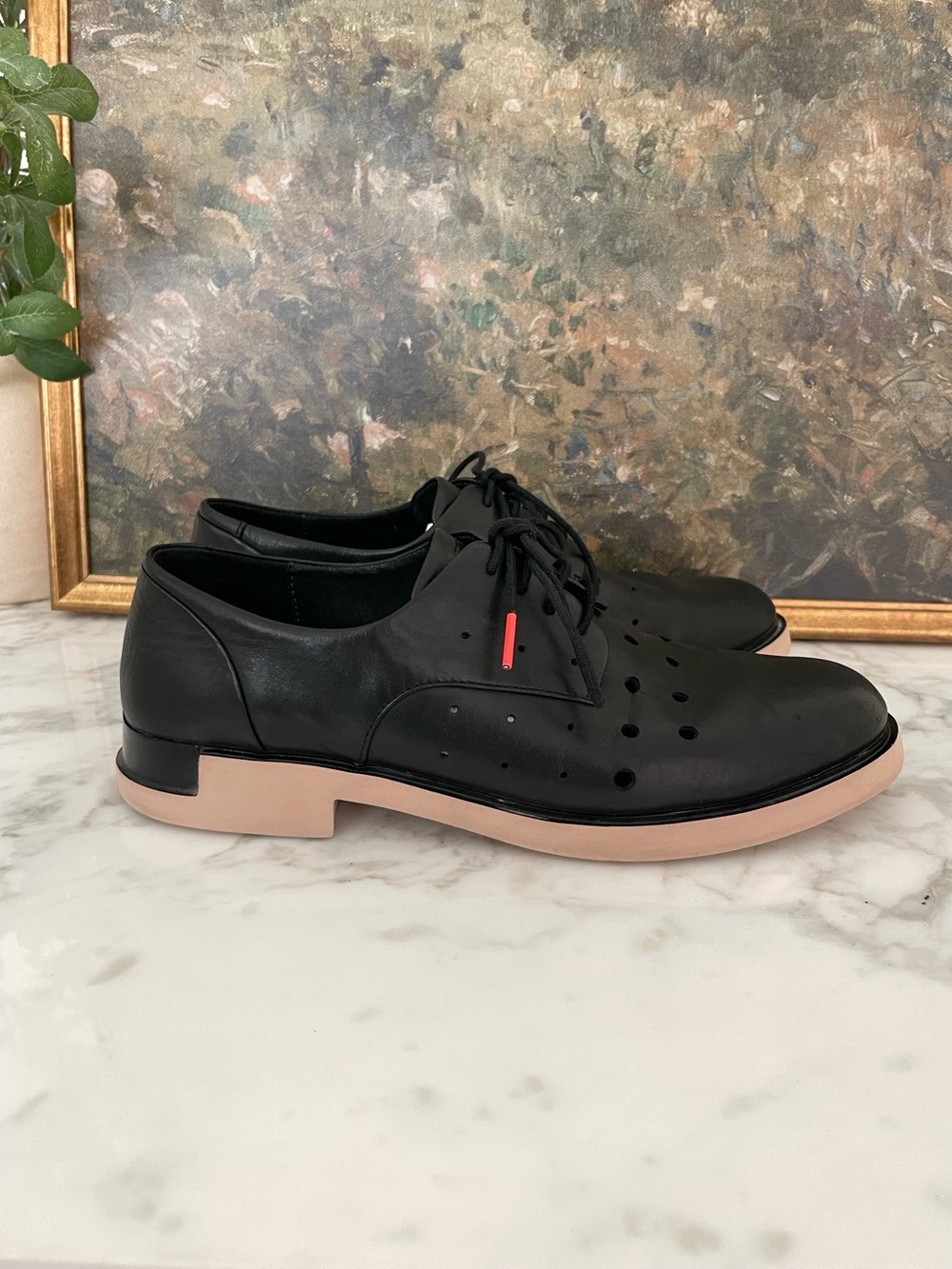 Camper Twins Oxford Shoes Black Leather Lightweight 40 size 9 Womens - Picture 2 of 8